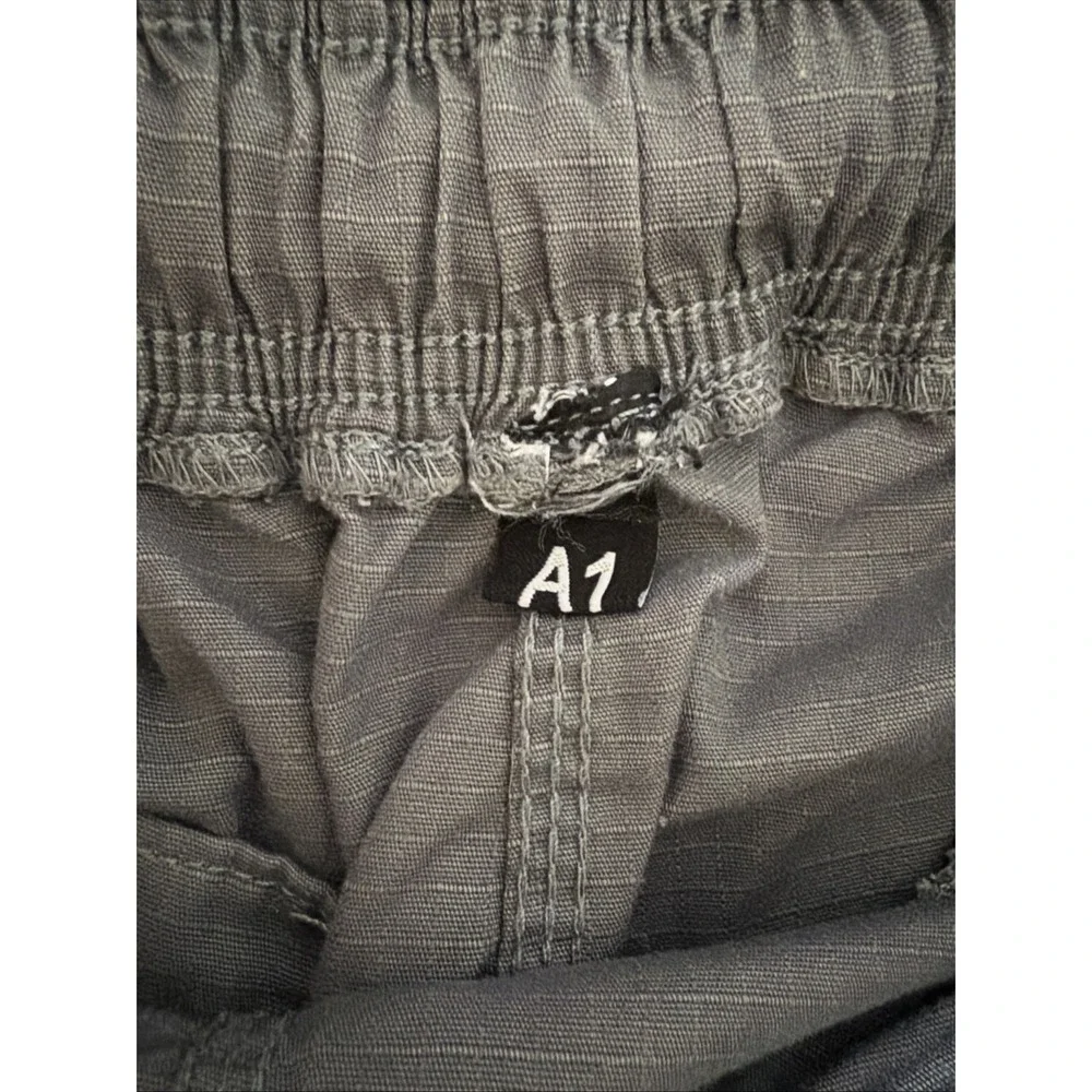 Kingz Kimonos Men's Size A1 Gray Casual Ripstop Pants Drawstring Pocket